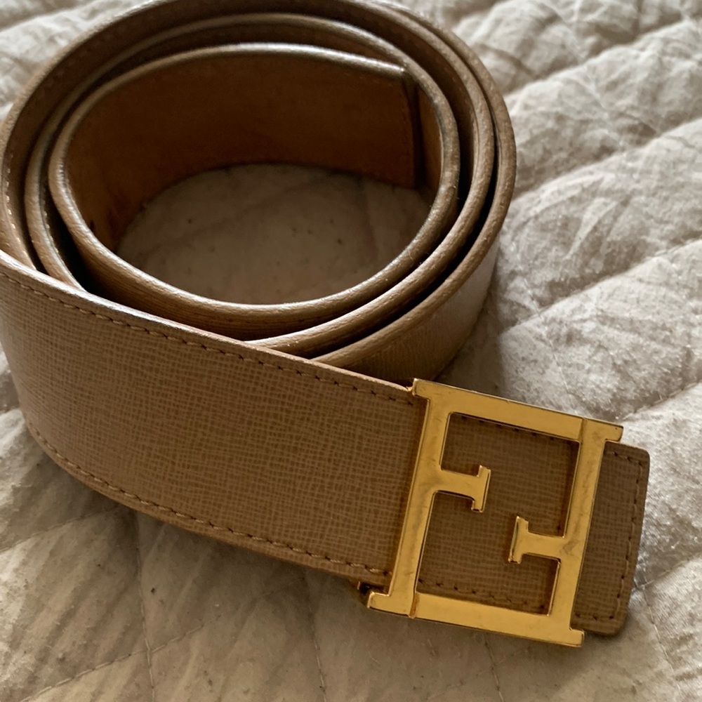 Fendi beige belt.